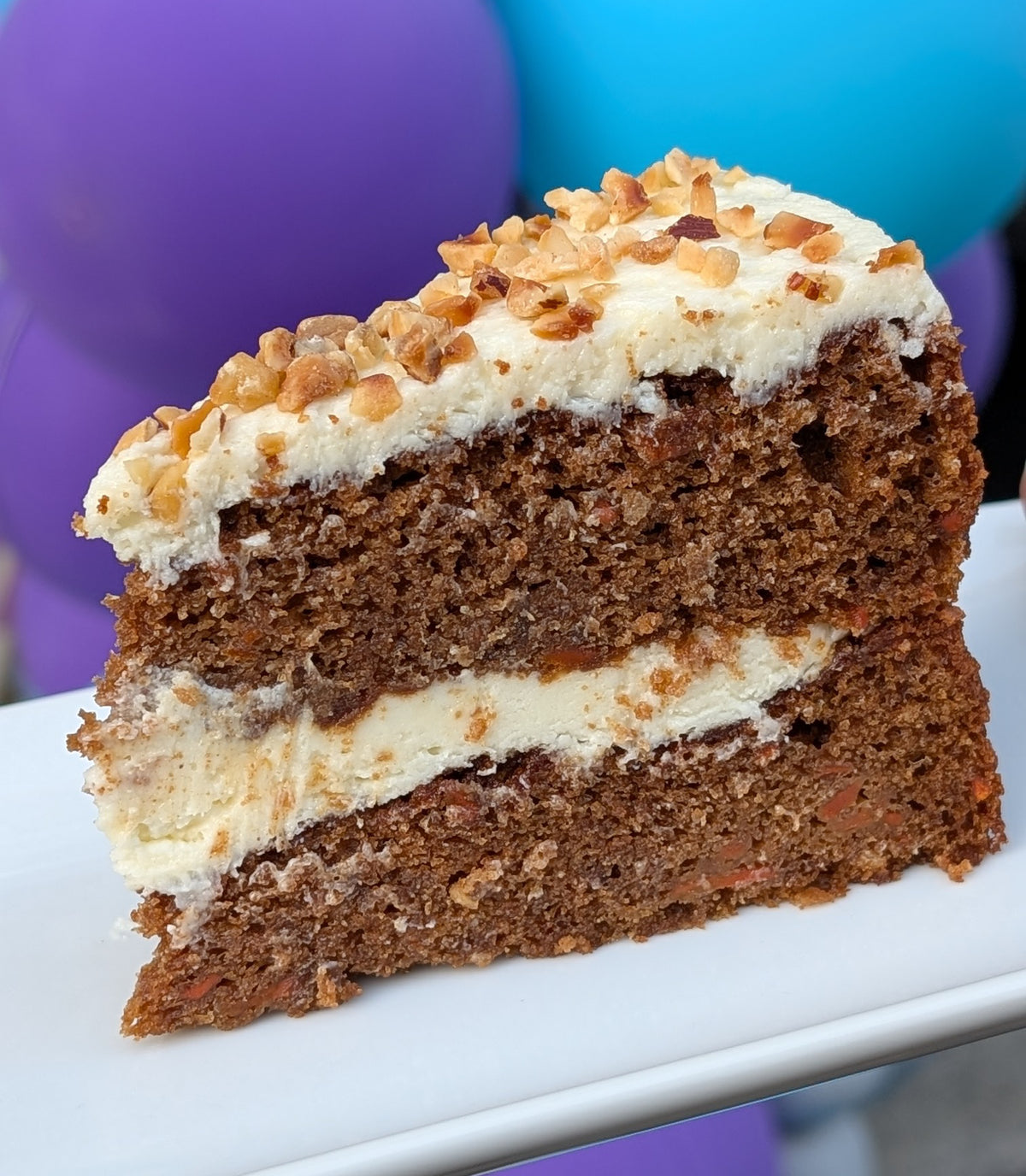 A slice of carrot cake